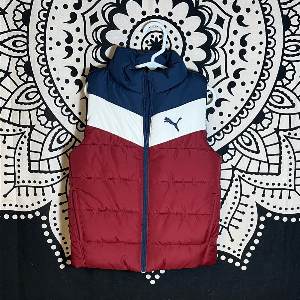 Puma Navy and Burgundy Puffer Vest
